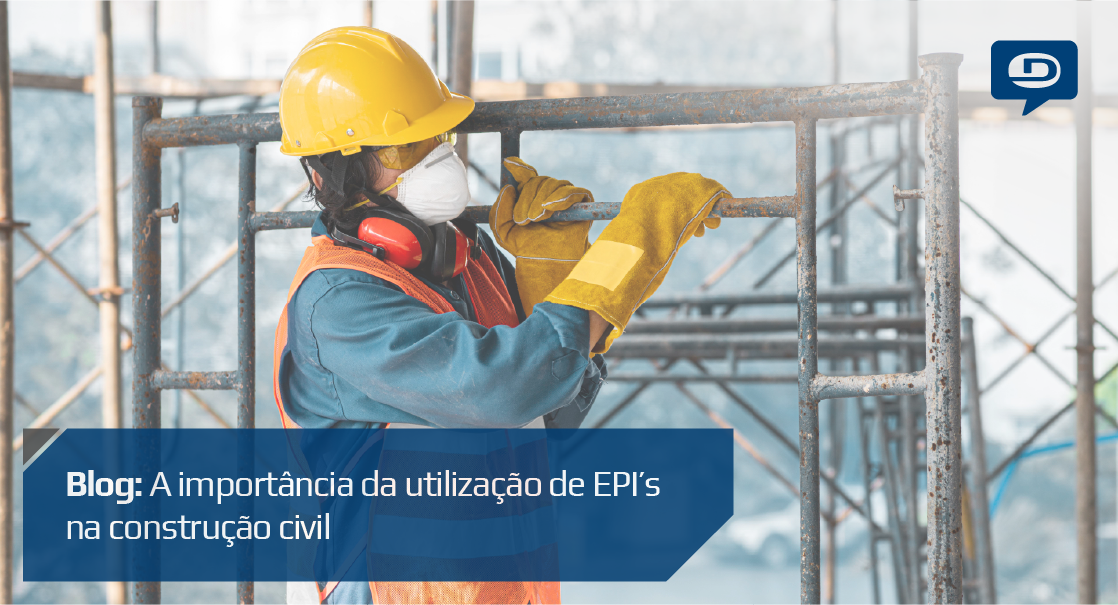 Homem utilizando EPI em uma obra.