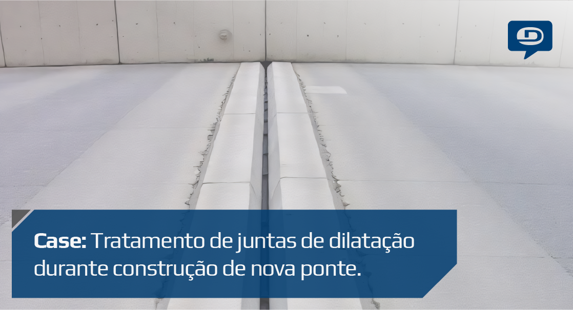 Imagem de uma junta de diltação durante a construção de uma ponte.